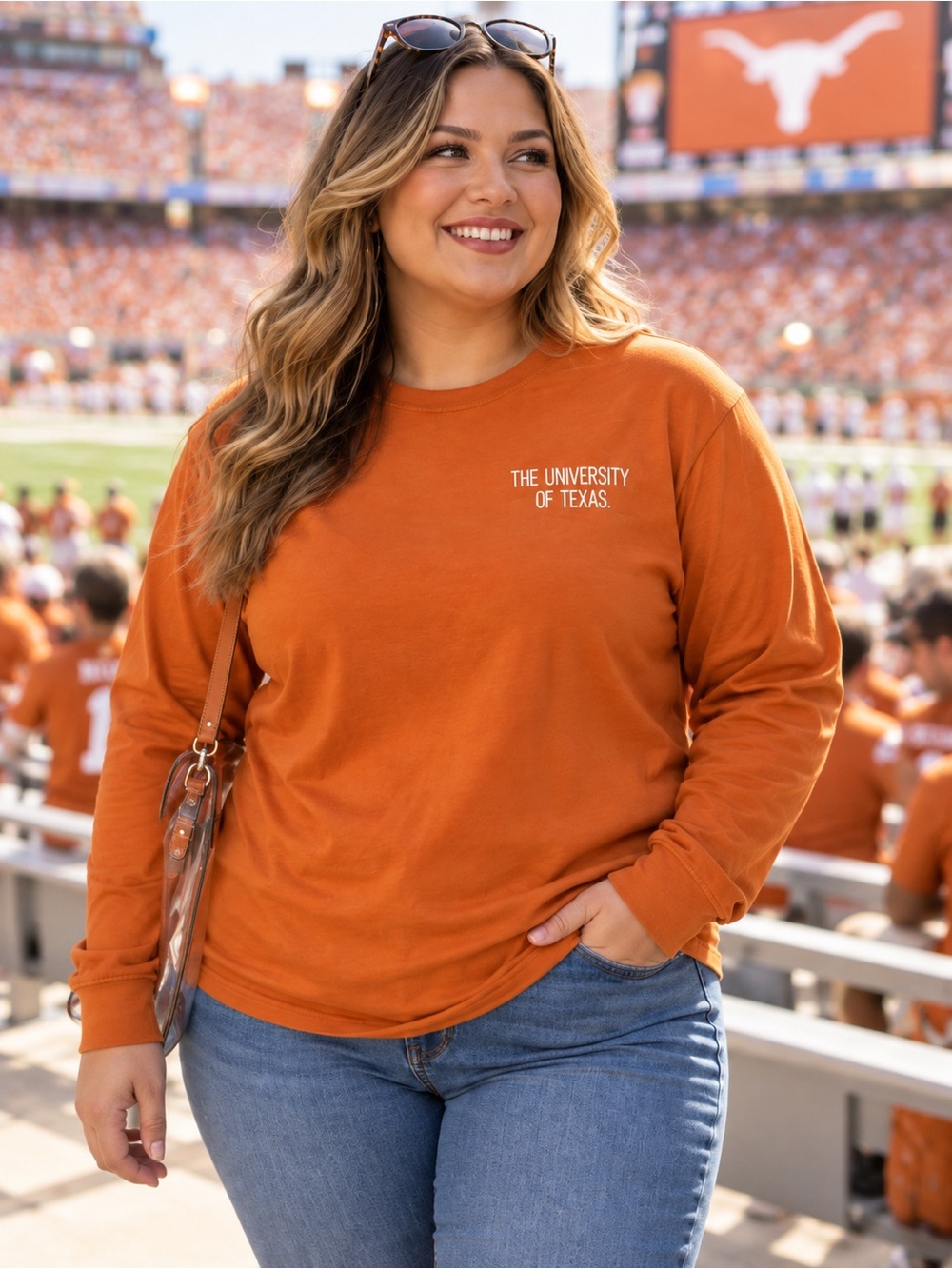 Pressbox Women's Long-Sleeve University of Texas Tee in Orange